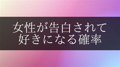 告白 され て 好き に なる 確率